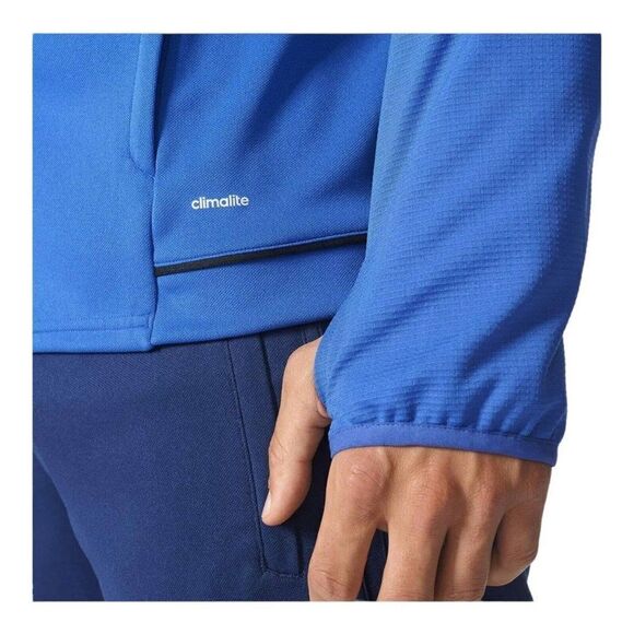 Adidas Men’s Trio 17 Full Zip Training Jacket White Mock Neck BQ8201 Thumbhole - Picture 7 of 15